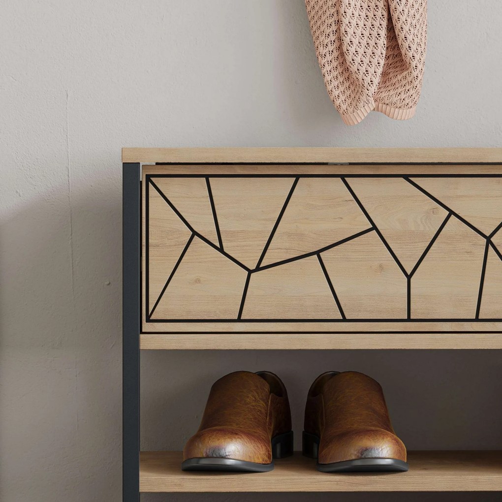 Cabideiro Berlin BA – Nogueira e Preto – 120x200x35 cm