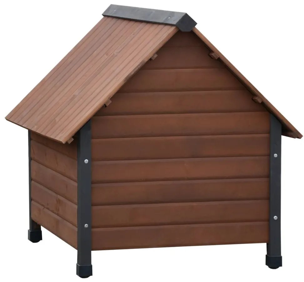 Casota com abas de plástico Rustique 76x76x72 cm castanho