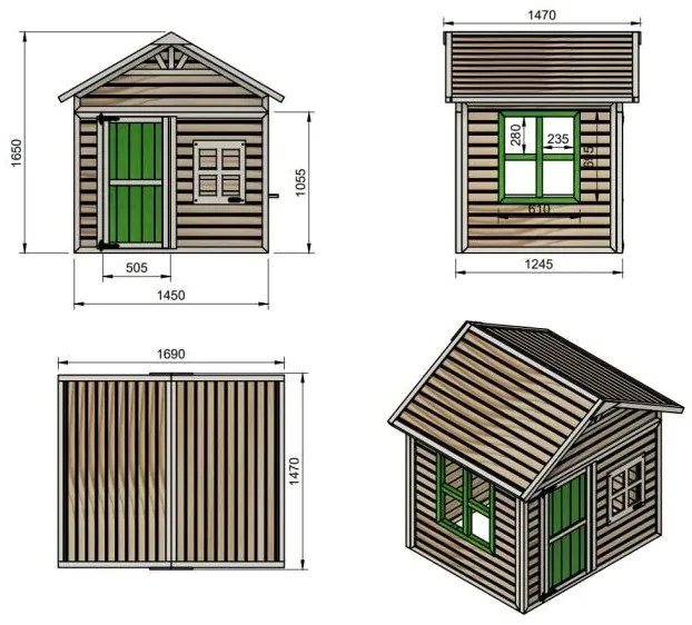 Casa de brincar para crianças  200 x 209,5 x 225,5 cm de madeira em painéis FLAM elevada 60 Com escorrega Rosa