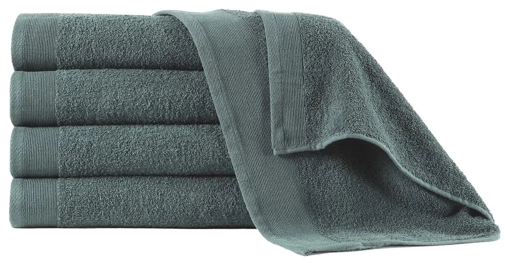 vidaXL Toalhas de banho 5 pcs algodão 450 g 70x140 cm verde