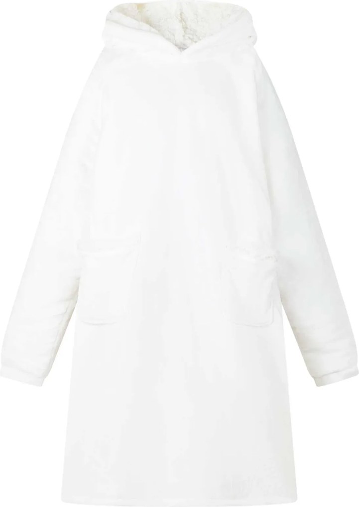 vidaXL Sweatshirt manta Branco M Fleece e Flanela