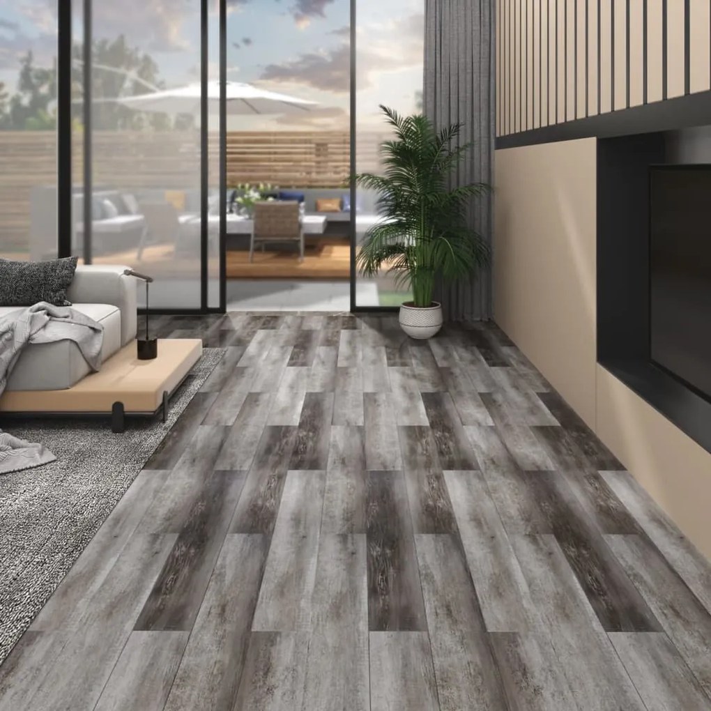 146572 vidaXL Tábuas soalho PVC não-autoadesivo 5,26 m² 2 mm madeira riscas