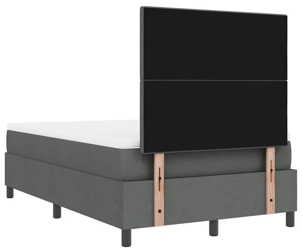 Cama Box Spring com Colchão Cinza Escuro 120x200 cm Tecido