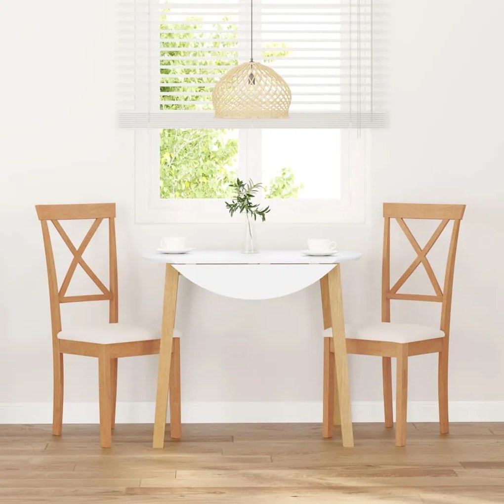 Cadeiras de jantar com almofadões 2 pcs madeira maciça
