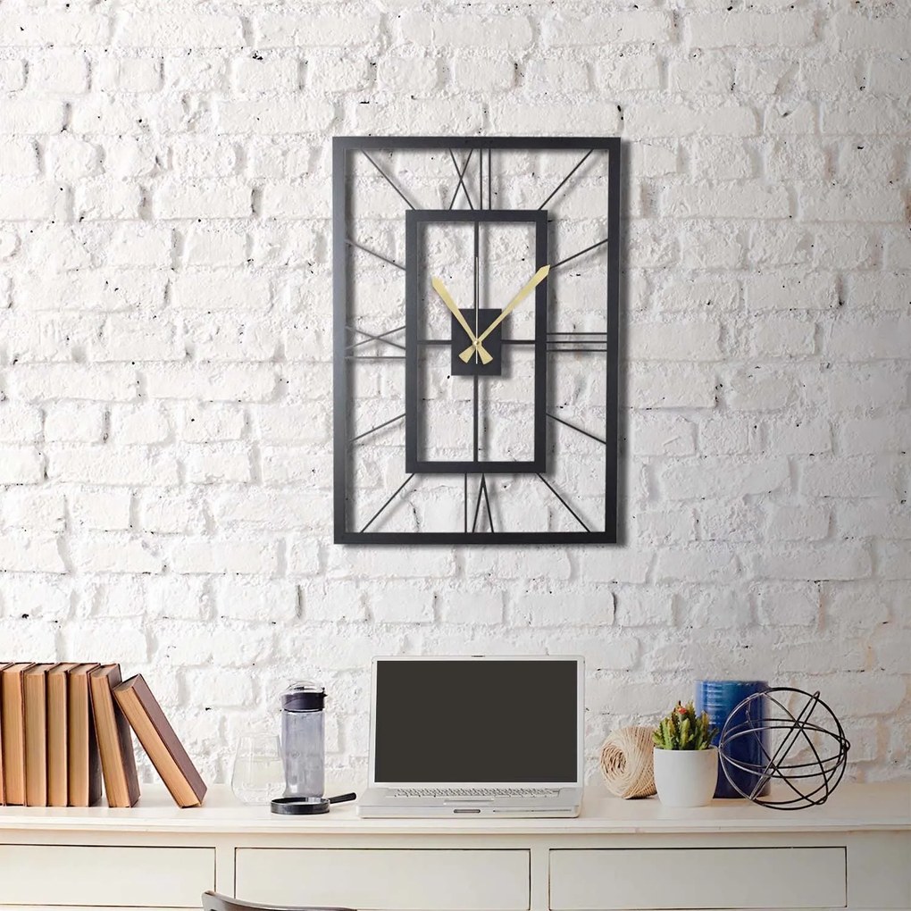 Relógio de Parede Decorativo November – Preto – 70 x 49 cm