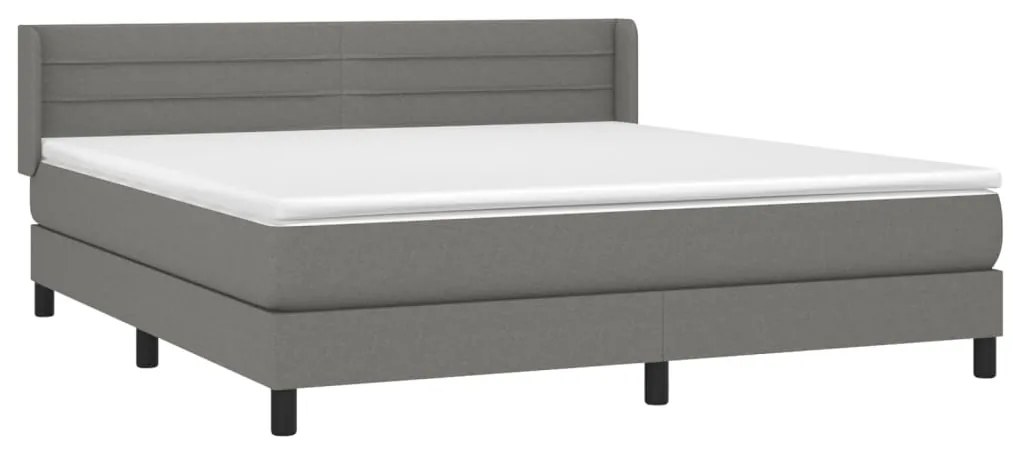 Cama com molas/colchão 180x200 cm tecido cinzento-escuro