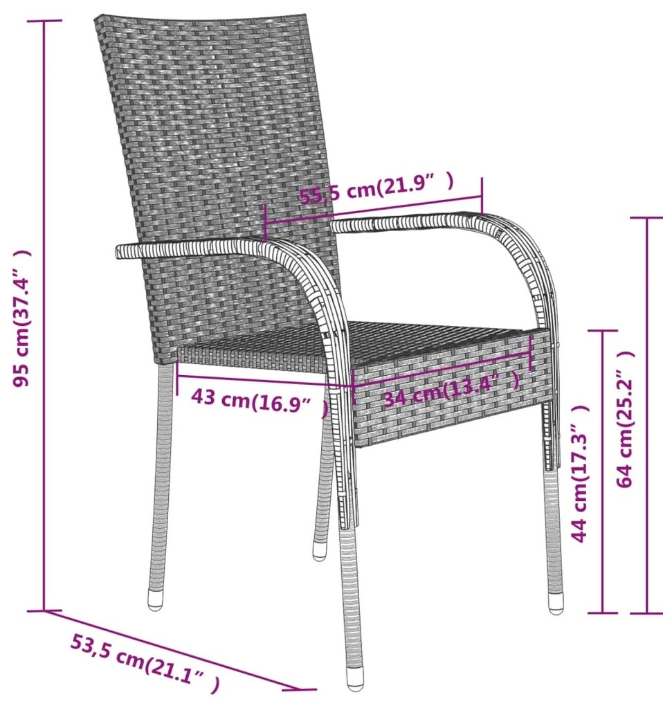 9 pcs conjunto de jantar para jardim preto