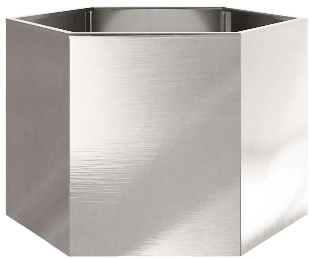Vaso/floreira de jardim hexagonal 69x60x45 cm aço inoxidável