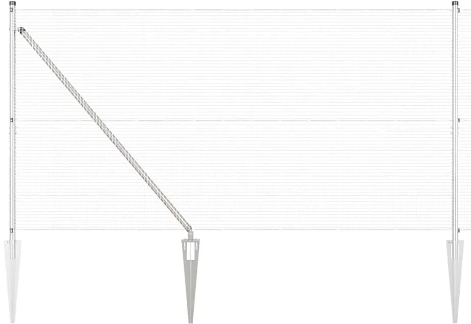 Cerca de Arame Welded com 13 Postes de Espeto 1.2x25 m Aço Galvanizado
