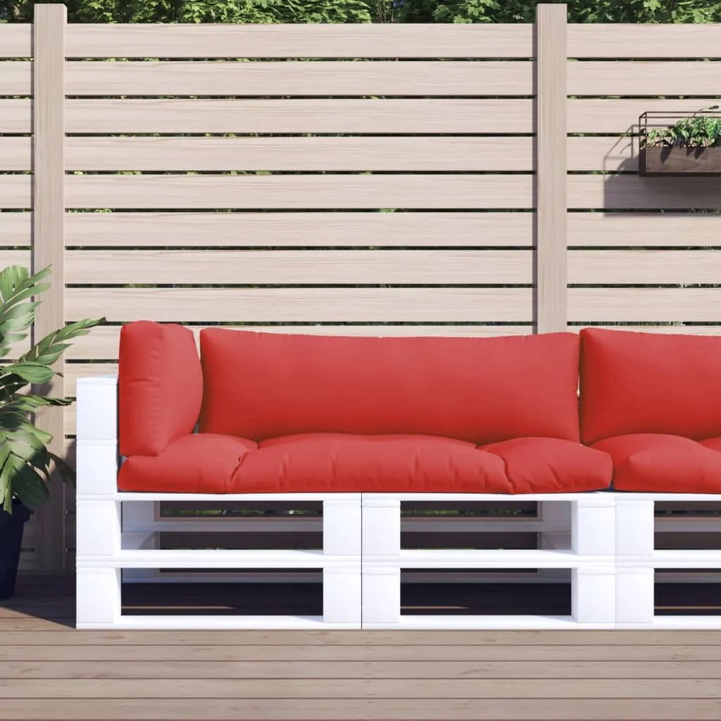 vidaXL Almofadões de paletes 3 pcs tecido vermelho