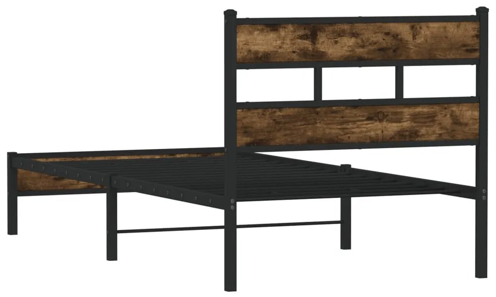 Cama sem colchão com cabeceira 100x200 cm carvalho sonoma