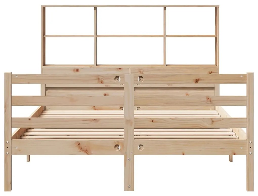 Cama com estante sem colchão 150x200 cm pinho maciço
