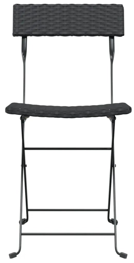 Cadeiras de bistrô dobráveis 4 pcs vime PE e aço preto