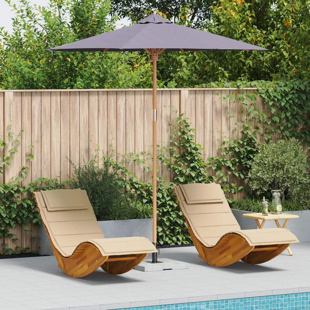vidaXL Parasol de Jardim Cinza Escuro 240x260 cm Bambu