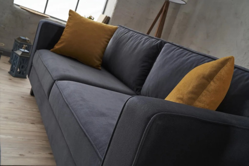 Sofá de 2 Lugares Kale – Antracite – 180x83x91 cm
