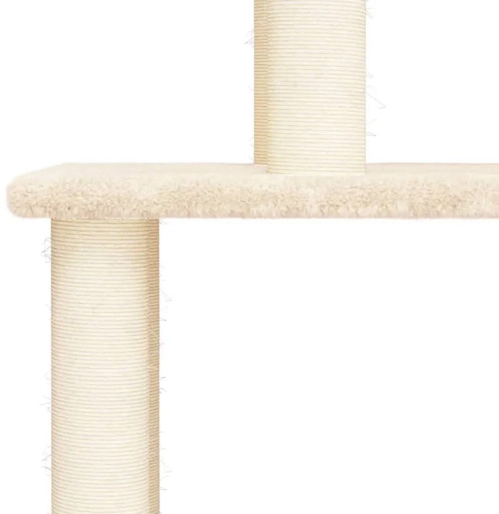 Árvore para gatos c/ postes arranhadores sisal 183 cm cor creme