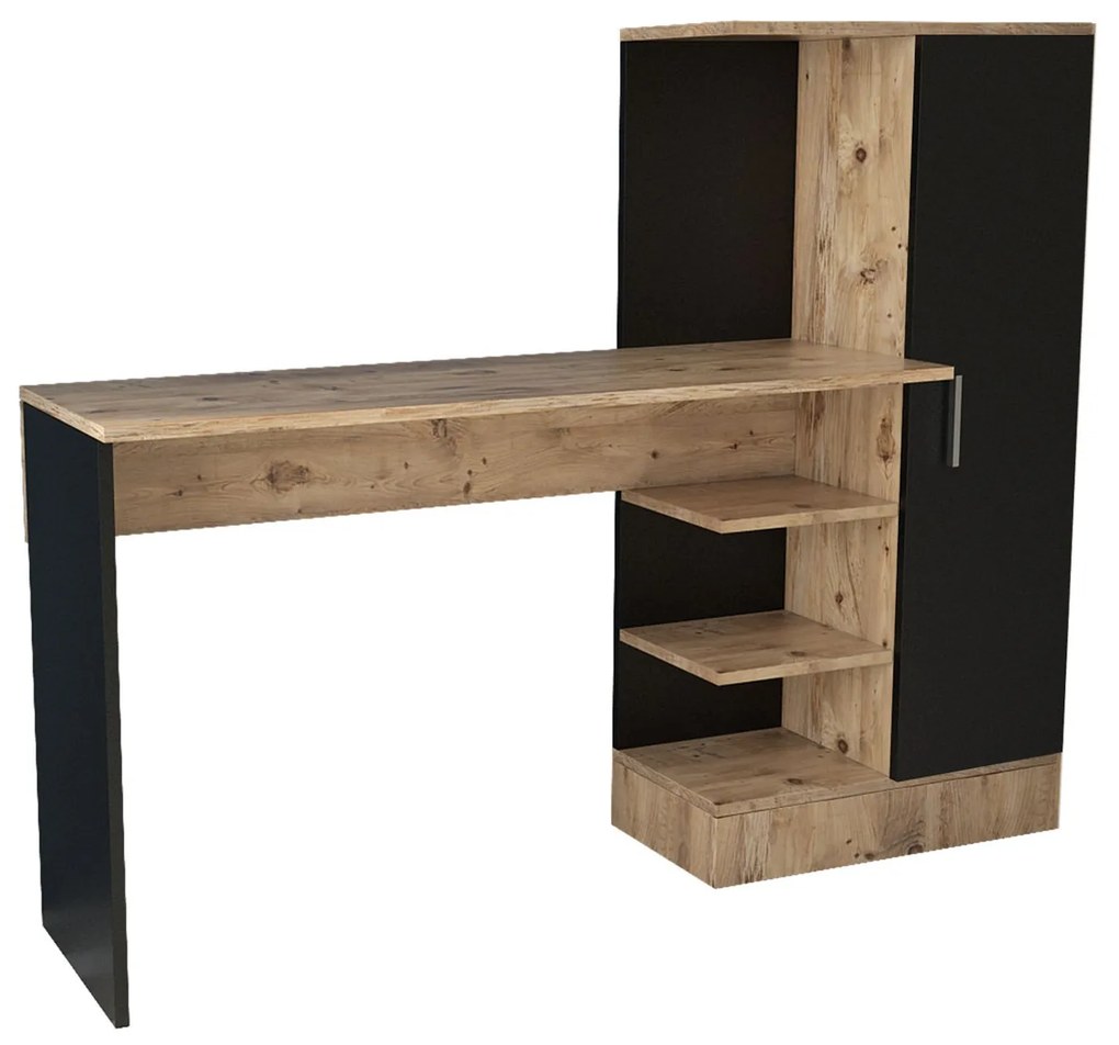 Secretária CT2 – Pinho Atlântico/Preto – 152,3x120x40 cm