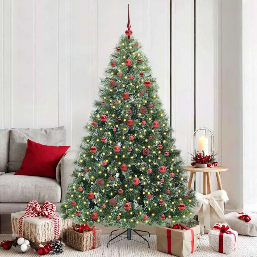 vidaXL Árvore de Natal Artificial com 300 LEDs Verde 180 cm PE e PVC