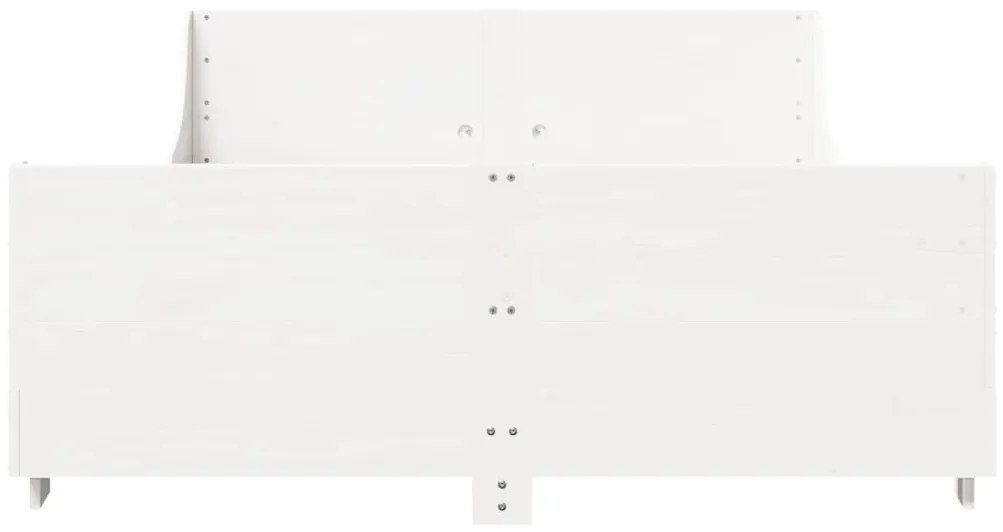 Cama sem colchão 120x190 cm madeira de pinho maciça branco