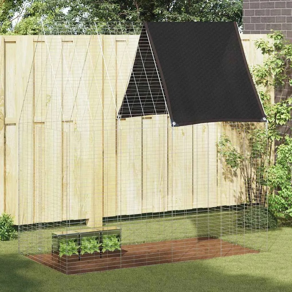vidaXL Gaiola para Coelhos Prateado 200 x 100 x 210 cm Aço Galvanizado
