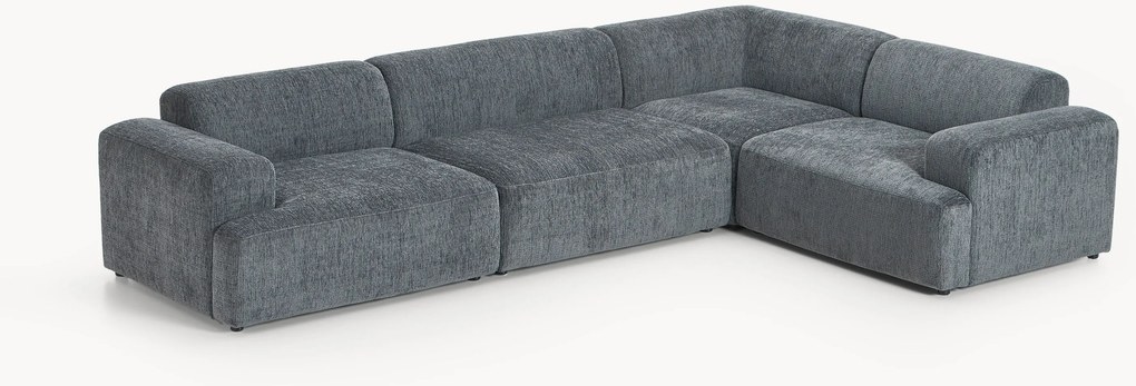 Sofá de canto comprido Melva (4 lugares)
