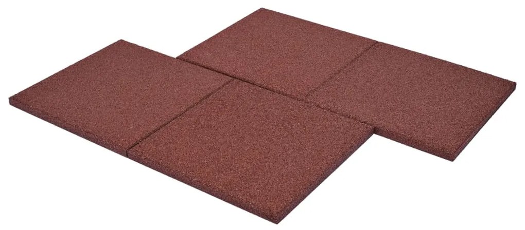 Ladrilhos proteção quedas 24 pcs borracha 50x50x3cm vermelho