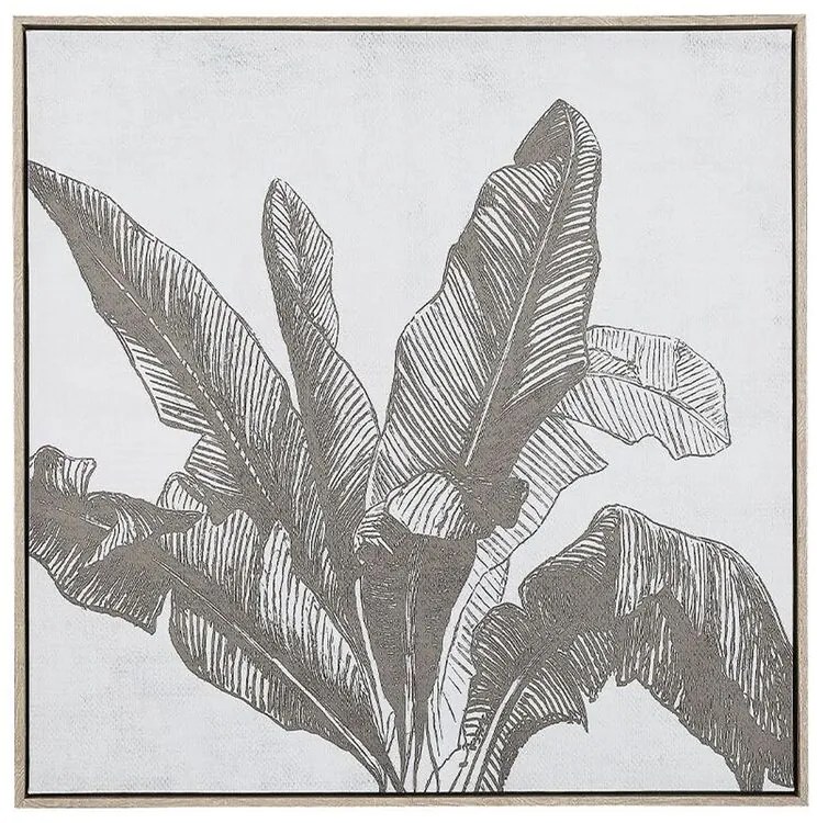 Quadro com motivo de folha de palmeira 83 x 83 cm castanho CARINI Beliani