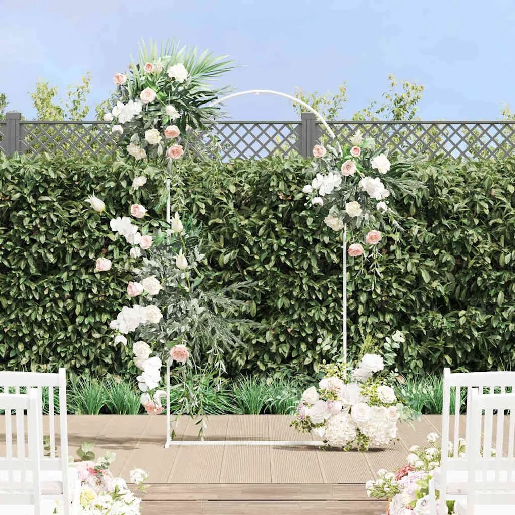 vidaXL Arco de Casamento Branco 100 x 39 x 200 cm Aço