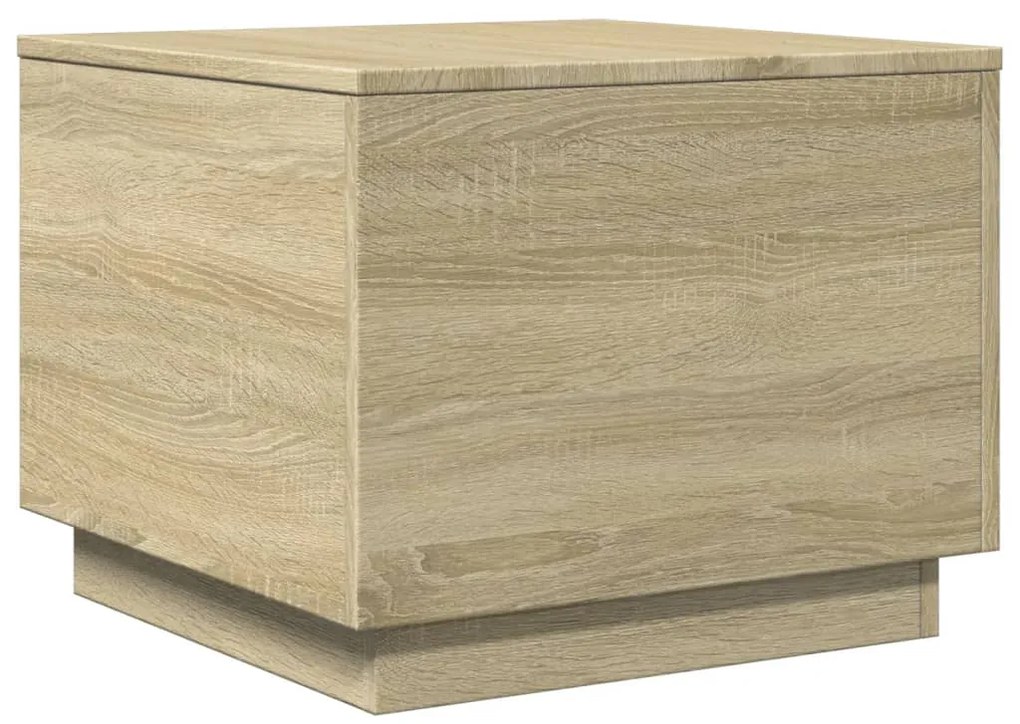 Mesa de centro com luzes LED 50x50x40 cm carvalho sonoma