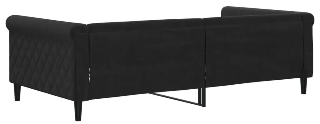 Sofá-cama 100x200 cm veludo preto