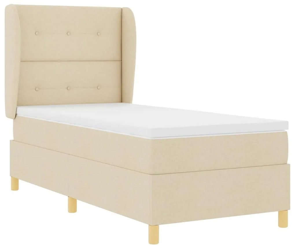 Cama Box com Colchão vidaXL - Creme, 100x200 cm, Tecido