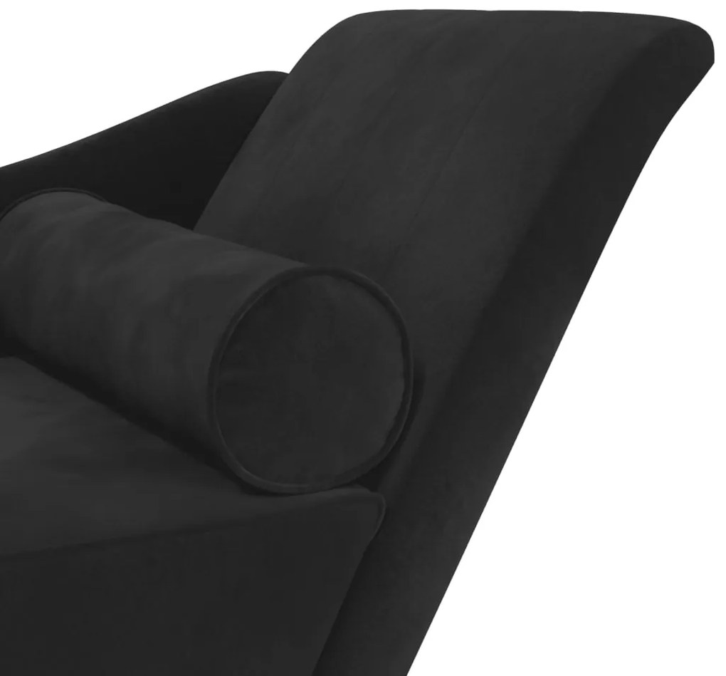 Chaise lounge com almofadões veludo preto