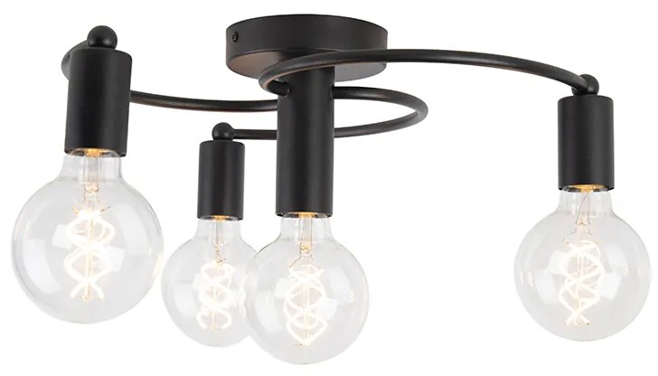 LED Candeeiro de teto inteligente preto com 4 lâmpadas WiFi G95 - Facil Moderno,Art Deco