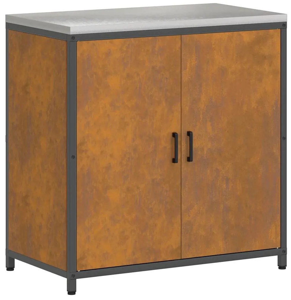 Conjunto de Armazenamento de Cozinha 3 pcs Ferro Enferrujado