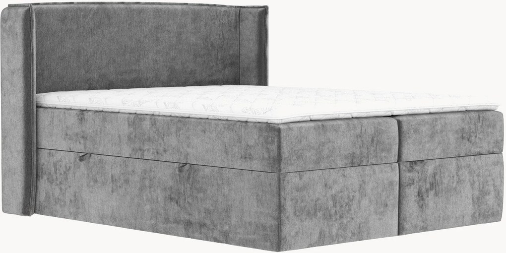 Cama divã em chenille artesanal com arrumação Skyline, H4