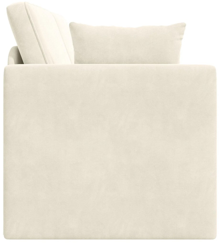 Sofá Cama de Chão 2 em 1 Creme 213x144x60 cm Veludo