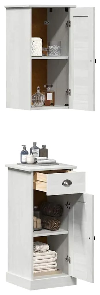 Conjunto de Móveis para Banheiro 2 pcs Marrom e Branco