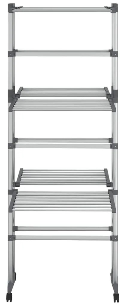 Estendal com 3 prateleiras/rodas 60x70x129 cm prateado