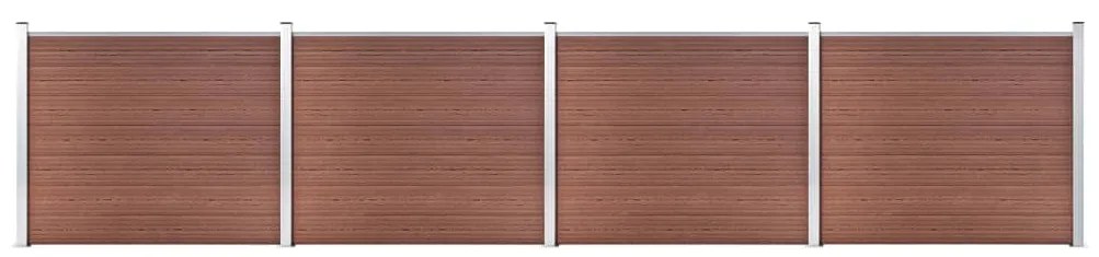 vidaXL Conjunto painel de cerca 699x146 cm WPC castanho