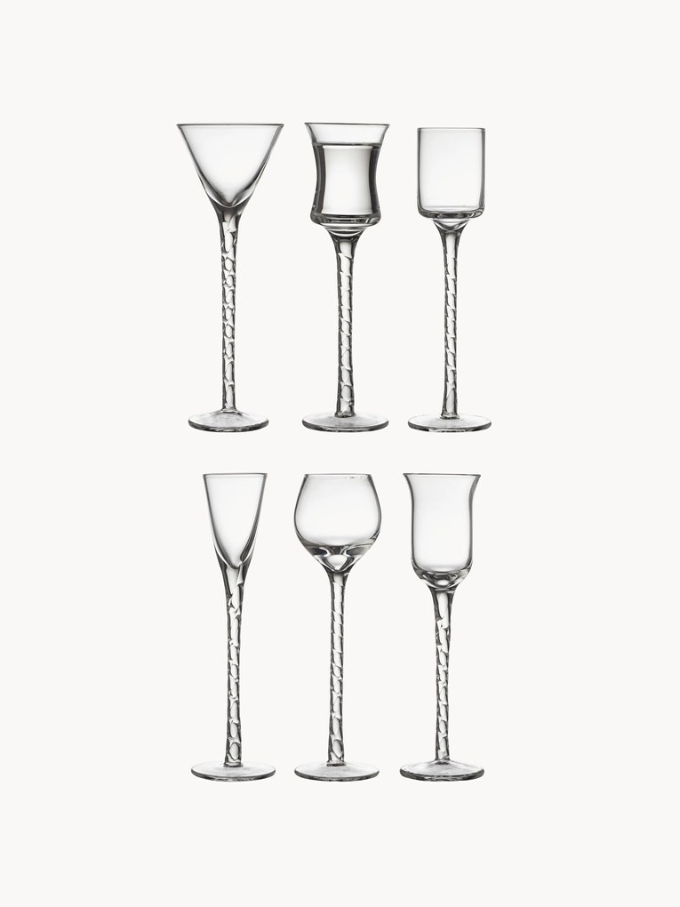 Mouth-Blown Schnapps Glasses Rom, Set of 6