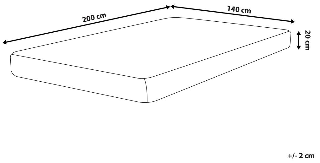 Colchão de espuma duplo com capa removível médio 140 x 200 cm PEARL Beliani