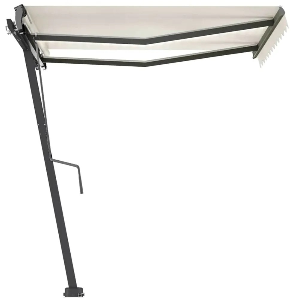 Toldo retrátil manual com LED 300x250 cm cor creme