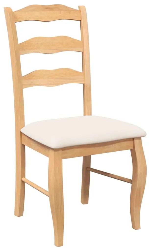 Cadeiras de jantar com almofadões 2 pcs madeira maciça natural