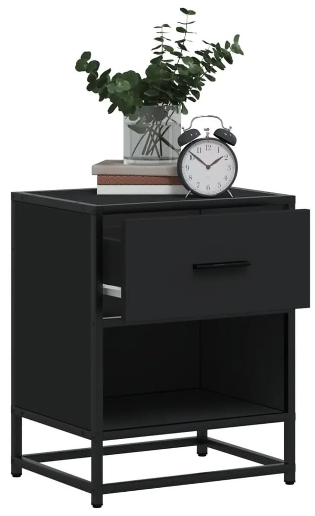 Mesa de cabeceira 40x31x50 cm derivados de madeira preto