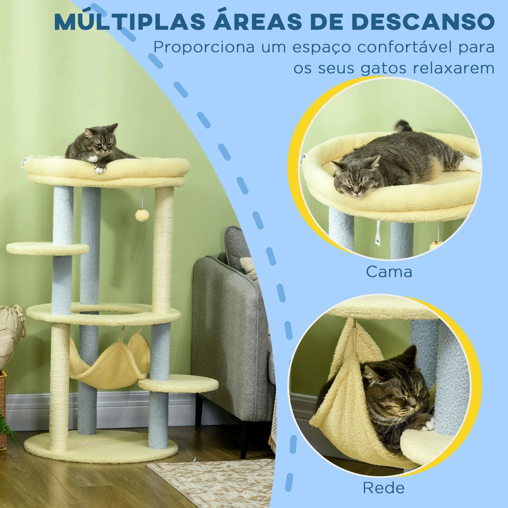 PawHut Arranhador para Gatos Médio 110 cm Torre para Gatos Centro de A