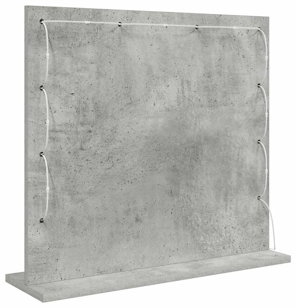 Espelho de Vanidade com Luzes LED Cinza Betão 60x55x18 cm