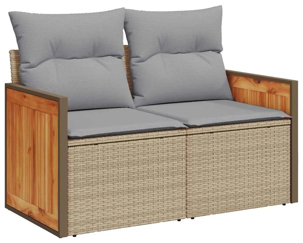 Conjunto de Sofá de Jardim VidaXL de 10 Peças com Almofadas Bege de Vi