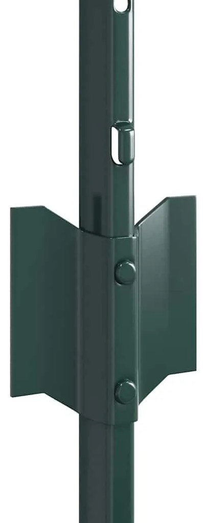 Postes de Cerca com 5 pcs U-Channel Verde 80 cm de Aço