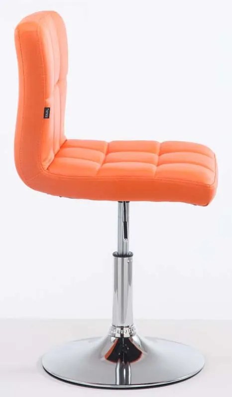 Conjunto de 2 bancos altos Palma V2 em couro sintético 74-88 x 44 x 49 cm Laranja