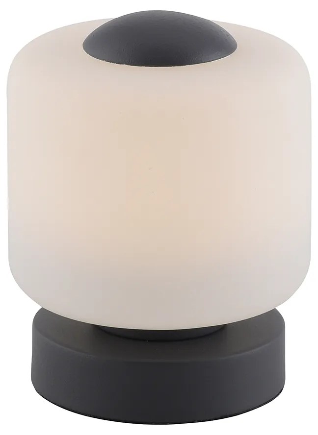 Candeeiro de mesa cinzento escuro com LED regulável em 3 níveis com toque - Mirko Moderno